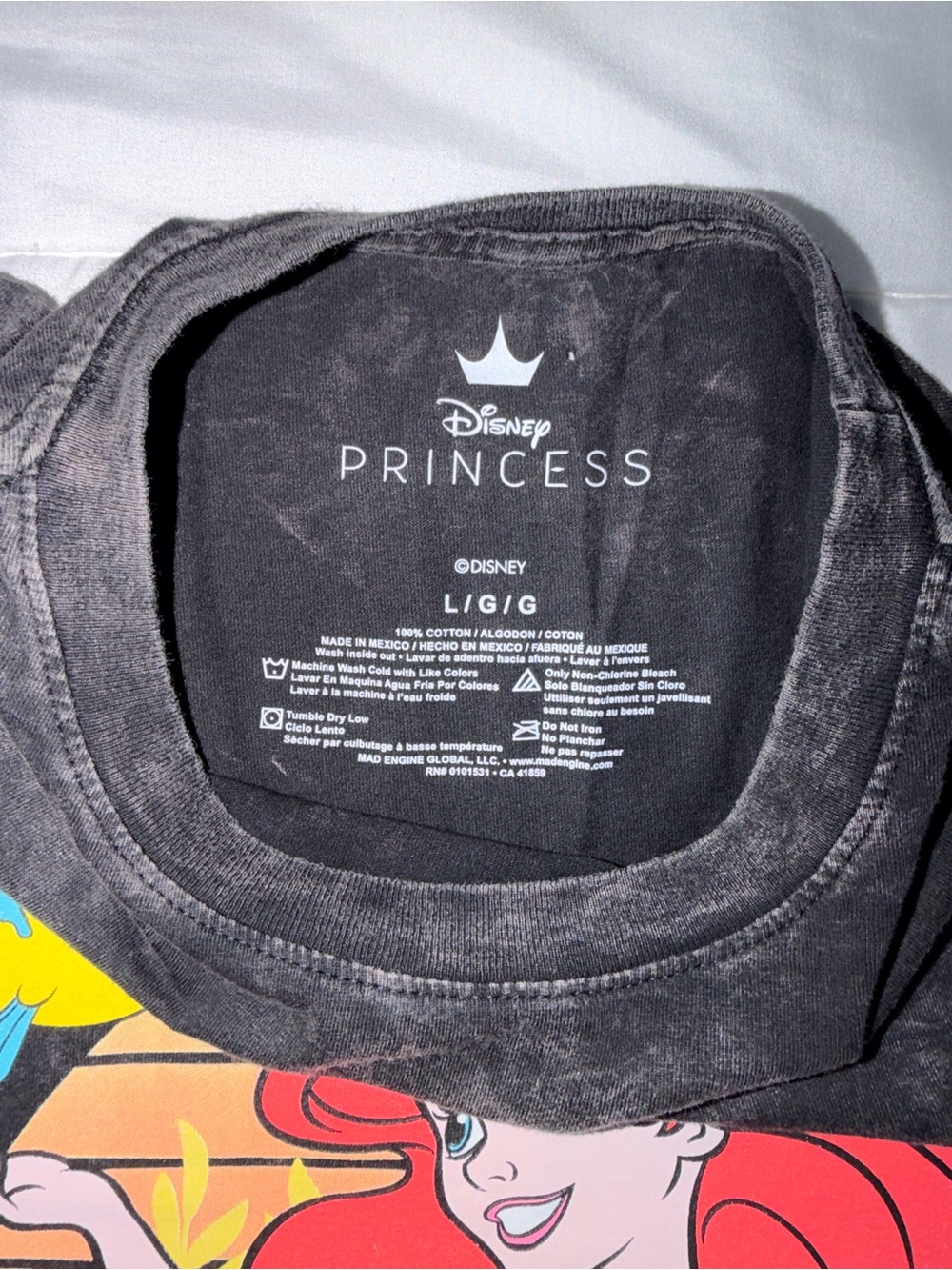 Disney The Little Mermaid Black Graphic Cropped Tee - Large - Picture 7 of 7